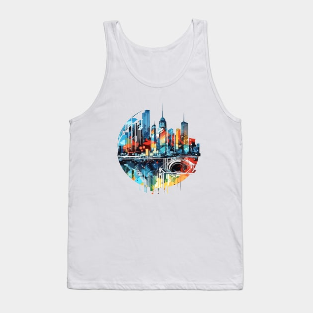 City Skylines Urbain World Fun Life Modern Challenge Tank Top by Cubebox